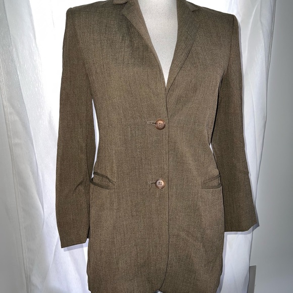 French Connection Ladies Blazer /jacket Size 4 Brown Beige Color 2 Buttondown - Picture 5 of 7